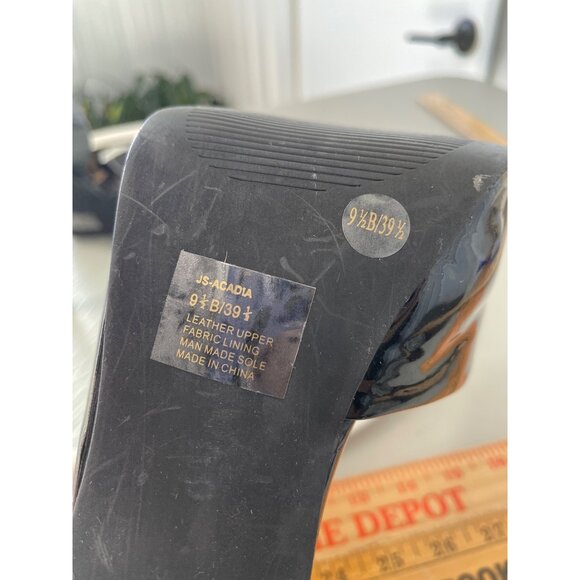 Jessica Simpson Acadia Pumps Size 9.5 Black Patent Leather Peep Toe Animal Print - Picture 5 of 10